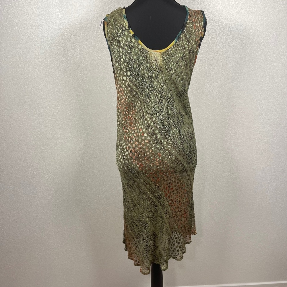 URU Kristine St Rrik Silk Blend Burnout Velvet Snakeskin Midi Dress One Size - Picture 3 of 8